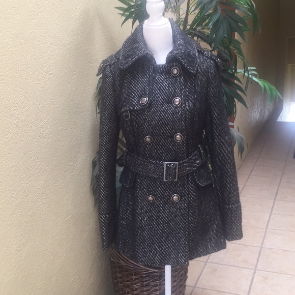 Miss Sixty Jackets & Blazers - Miss Sixty Double Breasted Black Tweed Coat xsmall